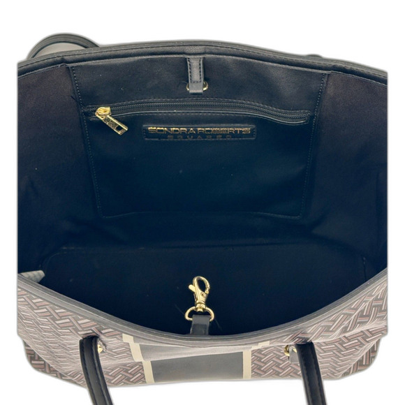 Sondra Roberts Squared Tote Bag – Black & Grey Pattern - Picture 8 of 12